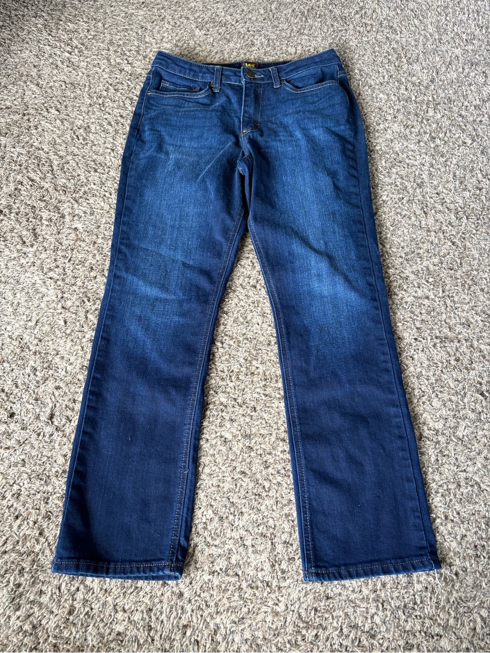 Lee Women's Straight-Leg Jeans in Dark Blue Denim